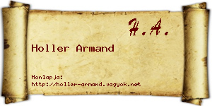 Holler Armand névjegykártya